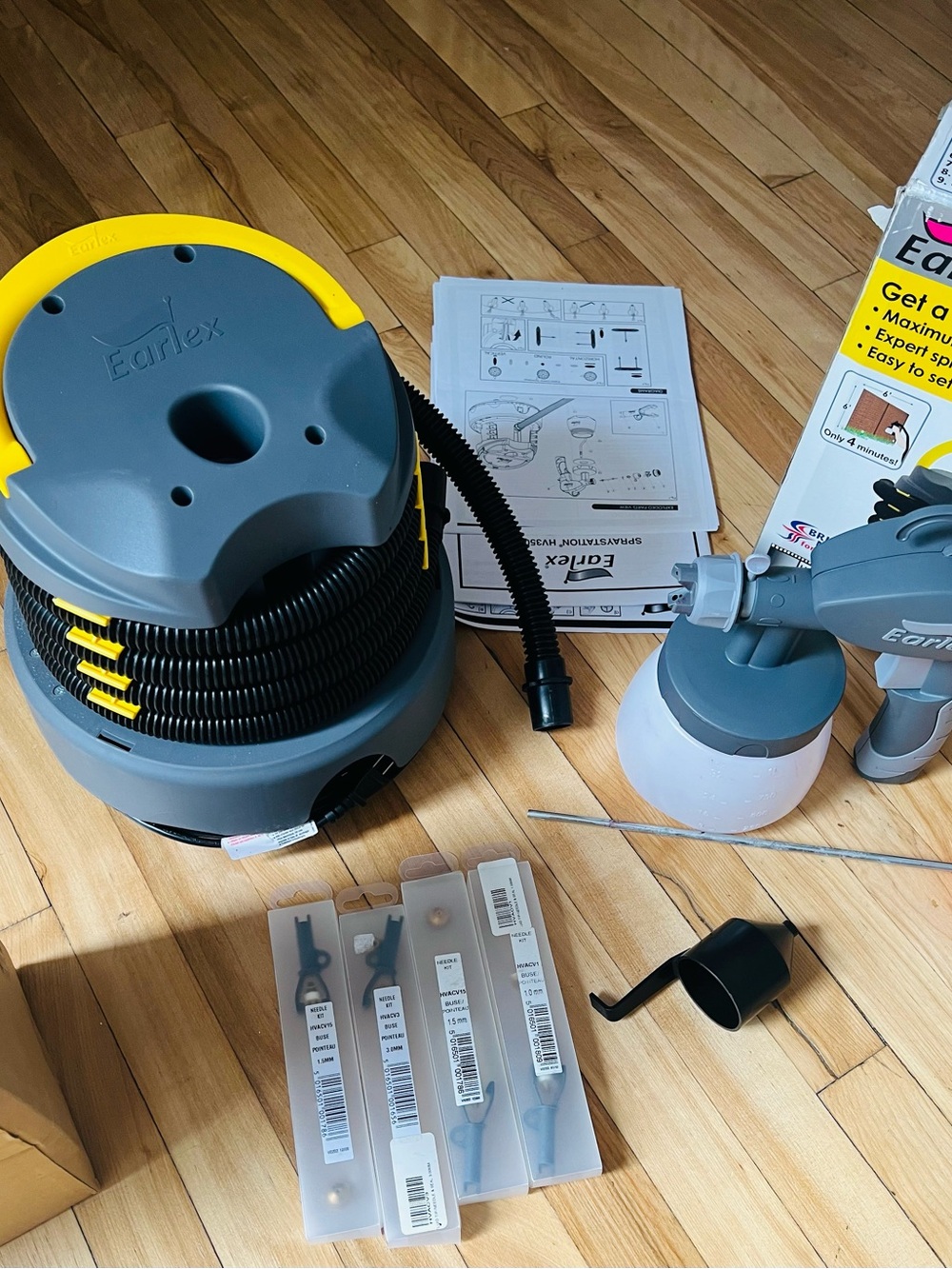 Earlex Spray Station with Hose and Accessories - Gray & Yellow